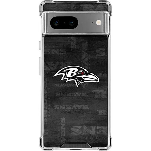 NFL Baltimore Ravens Black & White Google Pixel 7a Clear Case